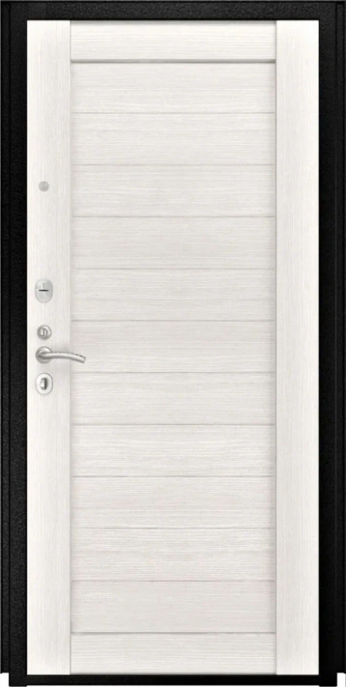 Входная дверь ДвериПРО L-Термо серебро СБ-3 листв. бел. (21 беленый дуб) DPRO204872 внутренняя сторона