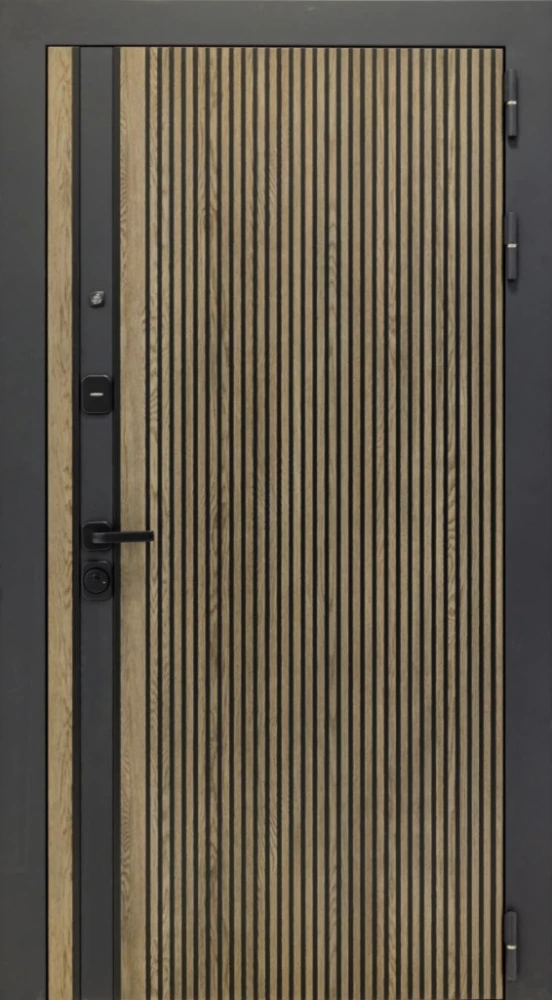 Входная дверь ДвериПРО Rosna СБ-1 (лак. белое, 16мм, беленый дуб) DPRO204816 внешняя сторона