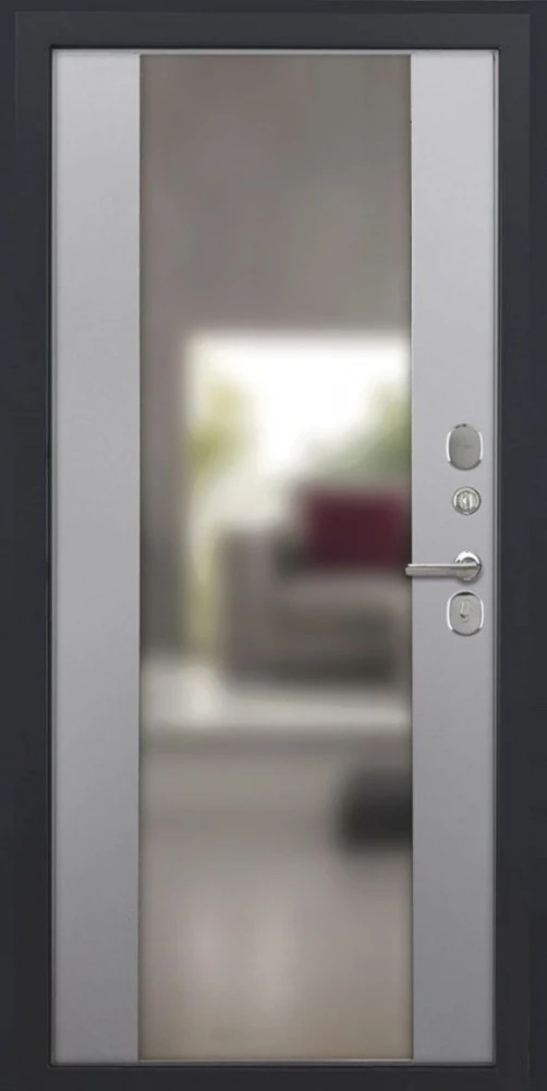 Входная дверь ДвериПРО Модель L-48 Алиса (16мм, ПВХ софт грей, зеркало) DPRO204269 внутренняя сторона